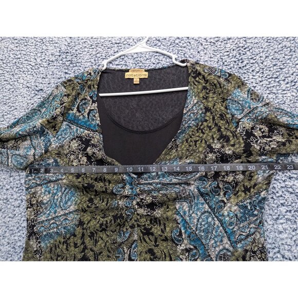 Y2K Notations Stretch Paisley Babydoll Top Size XL Boho Artsy Fairy Grunge 90s - Picture 7 of 11